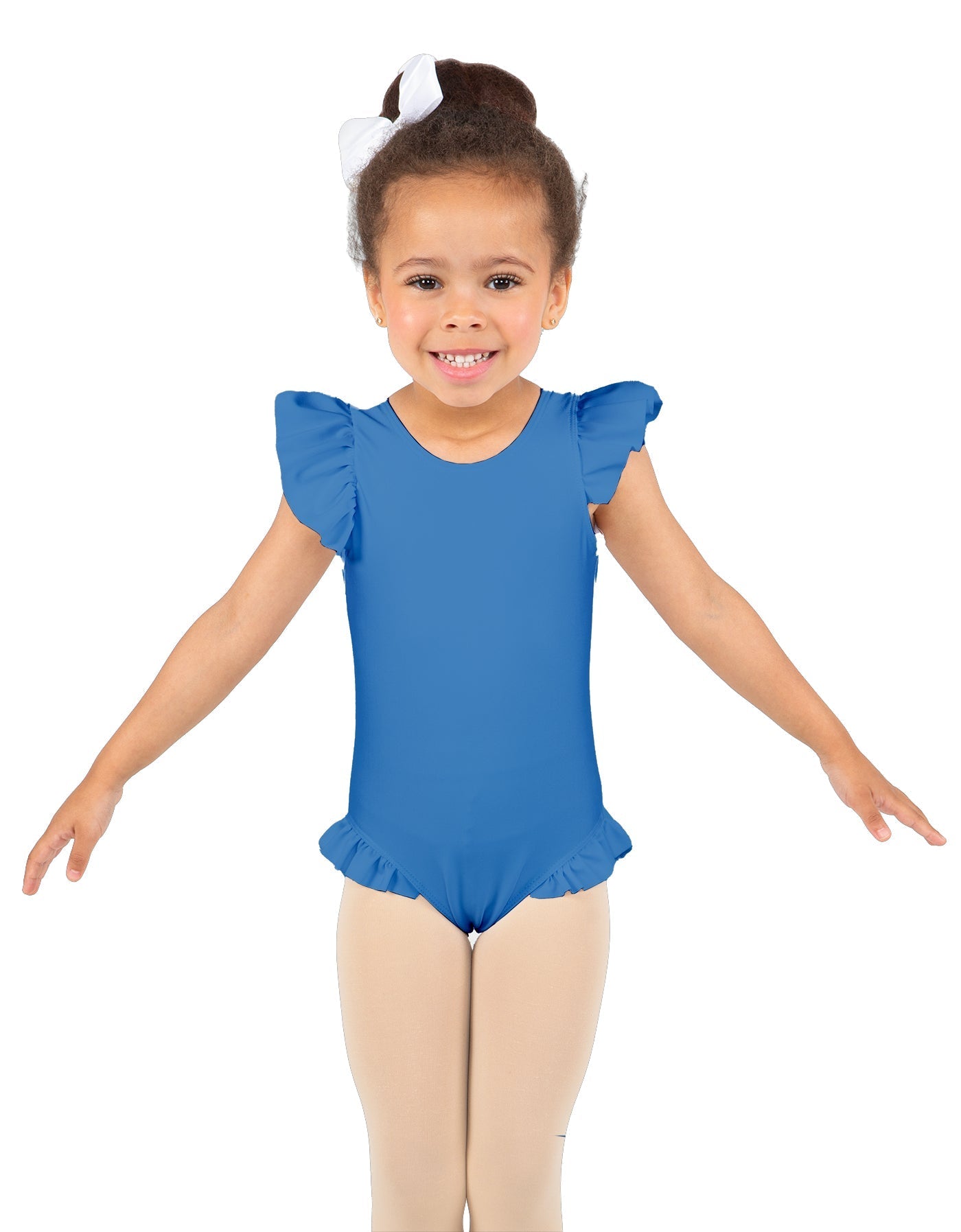 Solid Lycra Tank with Gather Sleeve and Legs Leotard