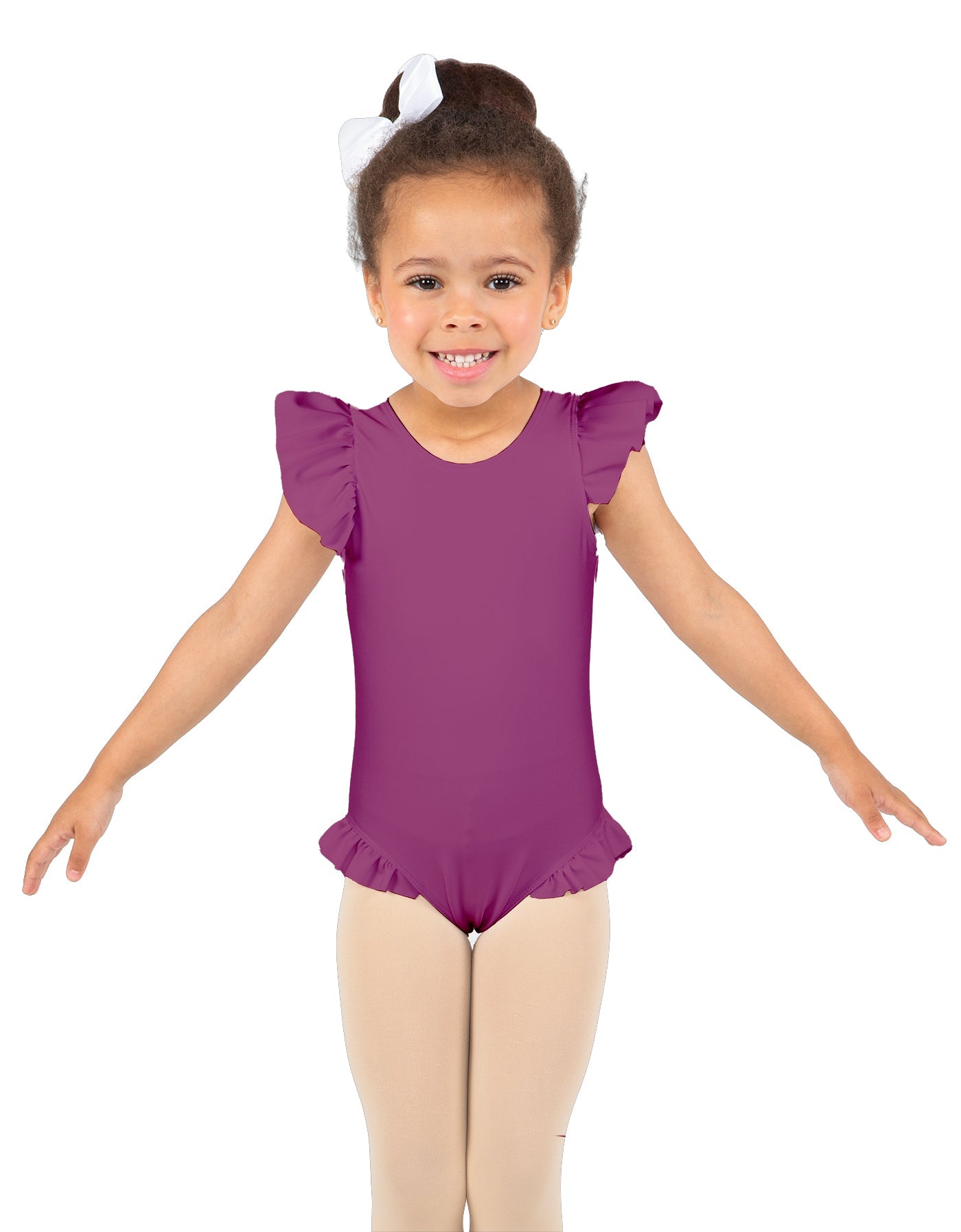 Solid Lycra Tank with Gather Sleeve and Legs Leotard