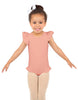 Solid Lycra Tank with Gather Sleeve and Legs Leotard