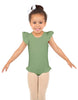 Solid Lycra Tank with Gather Sleeve and Legs Leotard