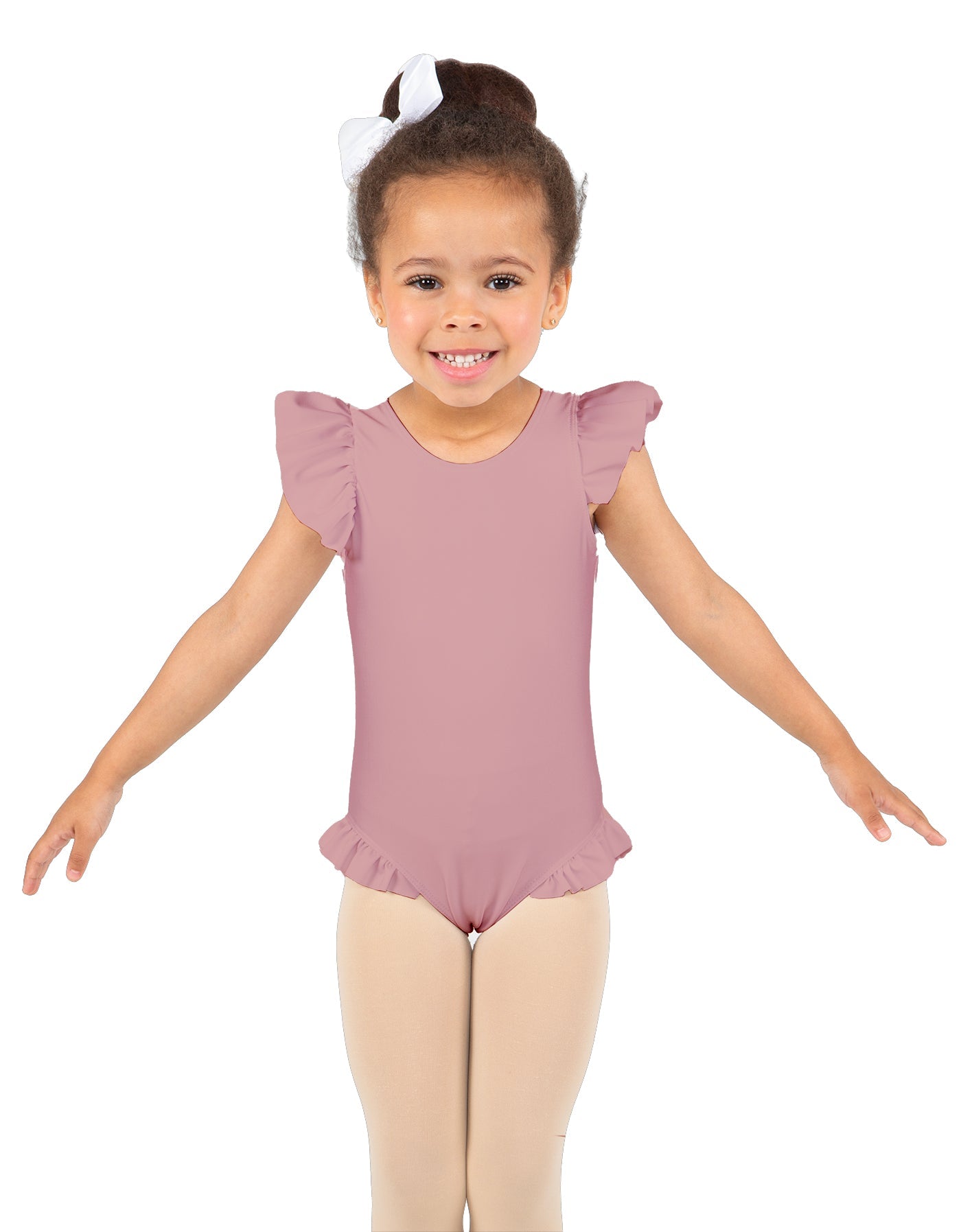 Solid Lycra Tank with Gather Sleeve and Legs Leotard