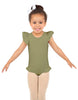 Solid Lycra Tank with Gather Sleeve and Legs Leotard