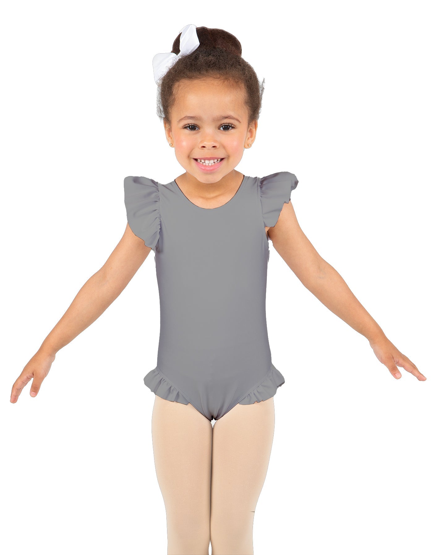 Solid Lycra Tank with Gather Sleeve and Legs Leotard