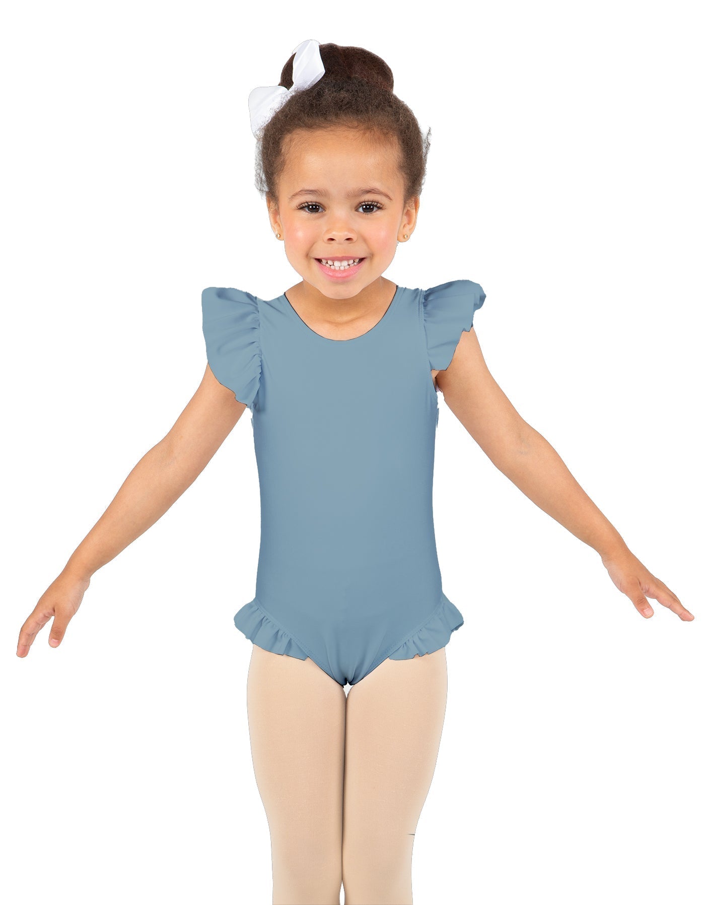 Solid Lycra Tank with Gather Sleeve and Legs Leotard