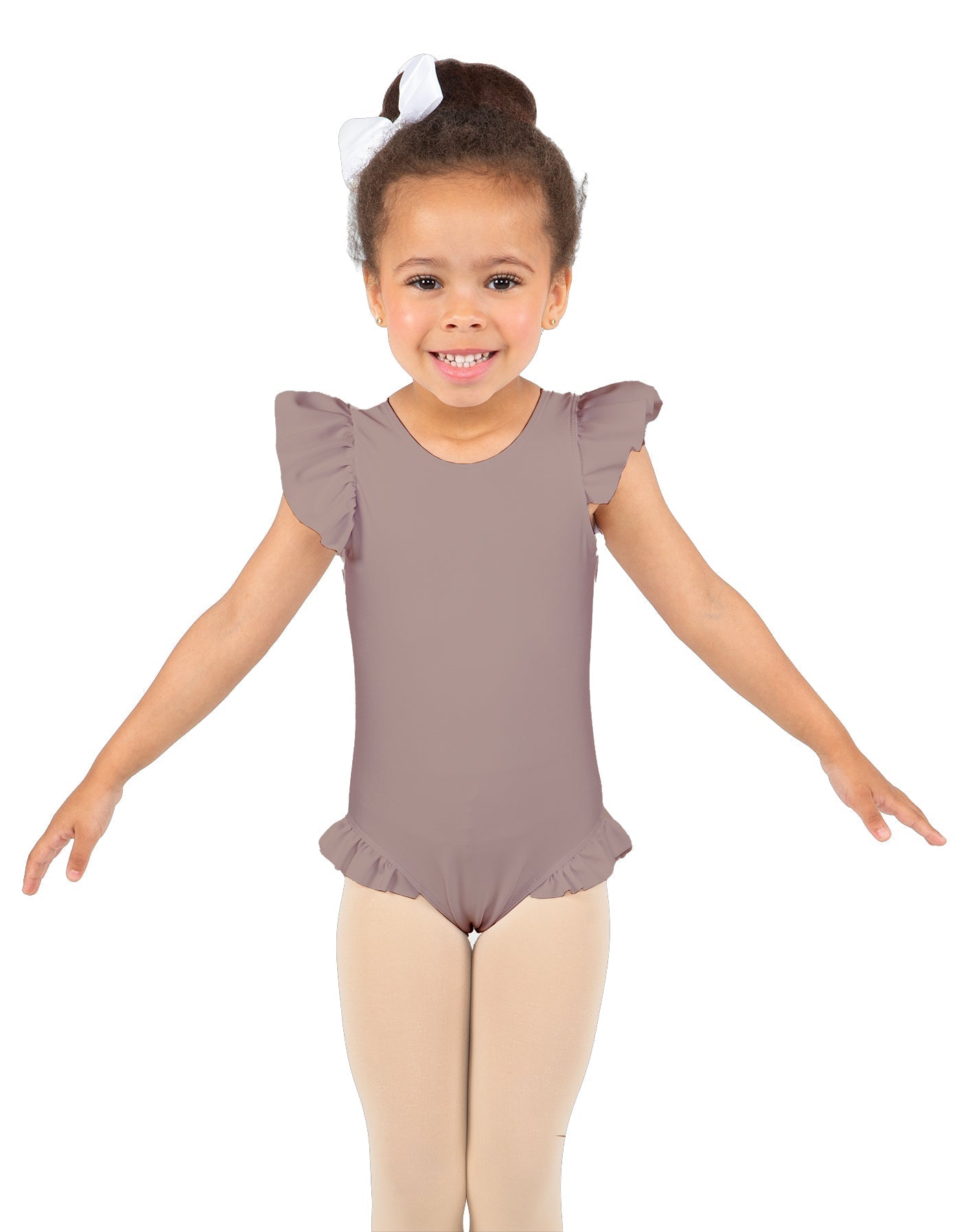 Solid Lycra Tank with Gather Sleeve and Legs Leotard