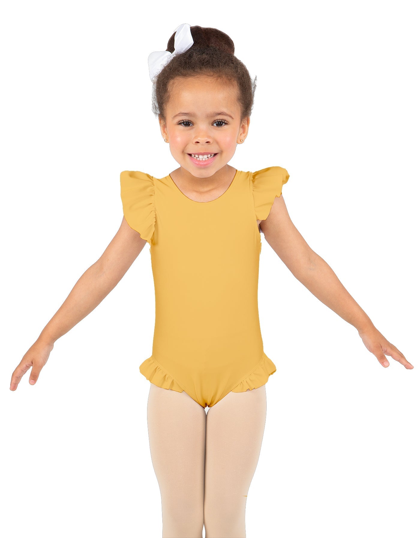 Solid Lycra Tank with Gather Sleeve and Legs Leotard