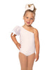 Solid Lycra One Shoulder Puff Sleeve Leotard