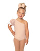 Solid Lycra One Shoulder Puff Sleeve Leotard