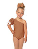 Solid Lycra One Shoulder Puff Sleeve Leotard