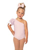 Solid Lycra One Shoulder Puff Sleeve Leotard