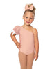 Solid Lycra One Shoulder Puff Sleeve Leotard