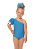 Solid Lycra One Shoulder Puff Sleeve Leotard