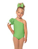 Solid Lycra One Shoulder Puff Sleeve Leotard