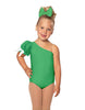 Solid Lycra One Shoulder Puff Sleeve Leotard