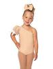 Solid Lycra One Shoulder Puff Sleeve Leotard
