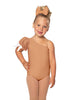 Solid Lycra One Shoulder Puff Sleeve Leotard
