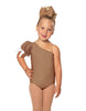 Solid Lycra One Shoulder Puff Sleeve Leotard