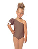 Solid Lycra One Shoulder Puff Sleeve Leotard