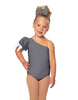 Solid Lycra One Shoulder Puff Sleeve Leotard