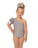 Solid Lycra One Shoulder Puff Sleeve Leotard
