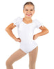 Solid Lycra Sweetheart Leotard with Puff Sleeve and Triangle Back