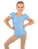 Solid Lycra Sweetheart Leotard with Puff Sleeve and Triangle Back