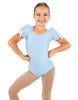 Solid Lycra Sweetheart Leotard with Puff Sleeve and Triangle Back