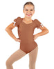 Solid Lycra Sweetheart Leotard with Puff Sleeve and Triangle Back