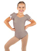 Solid Lycra Sweetheart Leotard with Puff Sleeve and Triangle Back