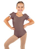 Solid Lycra Sweetheart Leotard with Puff Sleeve and Triangle Back