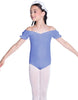 Solid Lycra Puff Sleeve Off the Shoulder Peasant Leotard