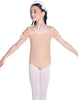 Solid Lycra Puff Sleeve Off the Shoulder Peasant Leotard
