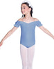 Solid Lycra Puff Sleeve Off the Shoulder Peasant Leotard