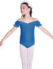 Solid Lycra Puff Sleeve Off the Shoulder Peasant Leotard