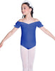 Solid Lycra Puff Sleeve Off the Shoulder Peasant Leotard