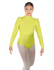 Solid Lycra Long Puff Sleeve with Tneck and Zipper Back Leotard