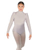 Solid Lycra Long Puff Sleeve with Tneck and Zipper Back Leotard