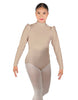 Solid Lycra Long Puff Sleeve with Tneck and Zipper Back Leotard