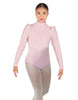 Solid Lycra Long Puff Sleeve with Tneck and Zipper Back Leotard
