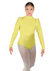 Solid Lycra Long Puff Sleeve with Tneck and Zipper Back Leotard