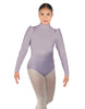 Solid Lycra Long Puff Sleeve with Tneck and Zipper Back Leotard
