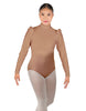 Solid Lycra Long Puff Sleeve with Tneck and Zipper Back Leotard