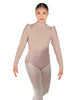 Solid Lycra Long Puff Sleeve with Tneck and Zipper Back Leotard