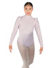 Solid Lycra Long Puff Sleeve with Tneck and Zipper Back Leotard