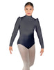 Solid Lycra Long Puff Sleeve with TNeck and Keyhole Back Leotard