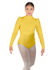 Solid Lycra Long Puff Sleeve with TNeck and Keyhole Back Leotard