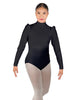 Solid Lycra Long Puff Sleeve with TNeck and Keyhole Back Leotard