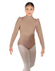 Solid Lycra Long Puff Sleeve with TNeck and Keyhole Back Leotard