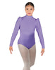 Solid Lycra Long Puff Sleeve with TNeck and Keyhole Back Leotard