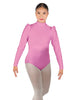 Solid Lycra Long Puff Sleeve with TNeck and Keyhole Back Leotard
